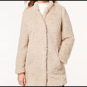 Kenneth Cole Faux Fur Coat with Texture